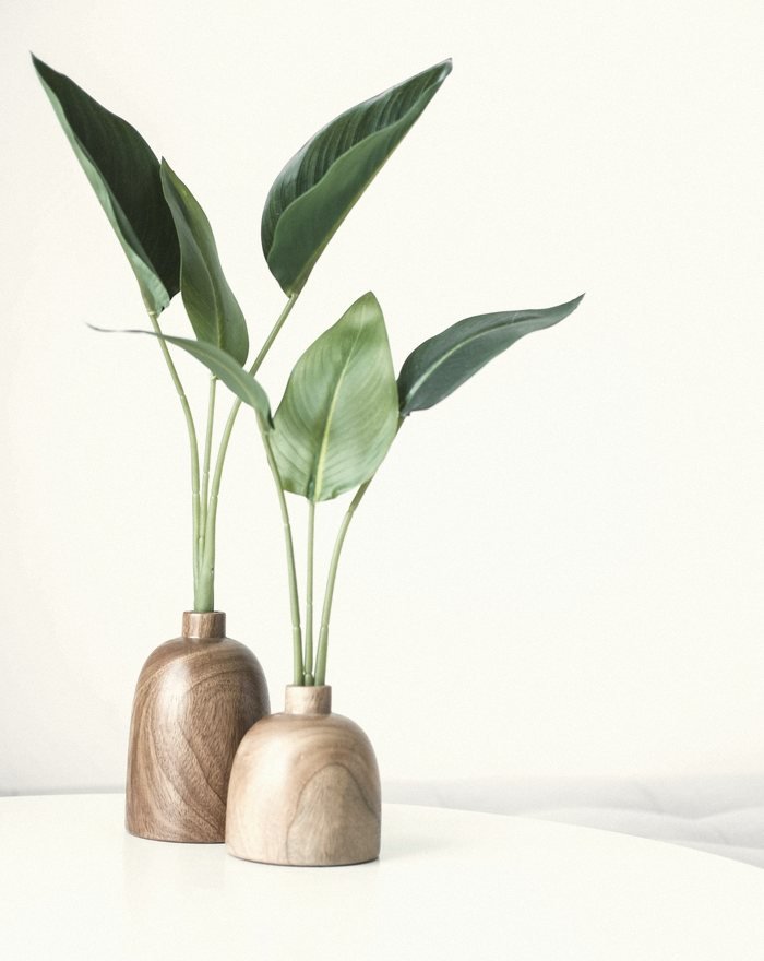 Hand-thrown stoneware vessels with a single branch